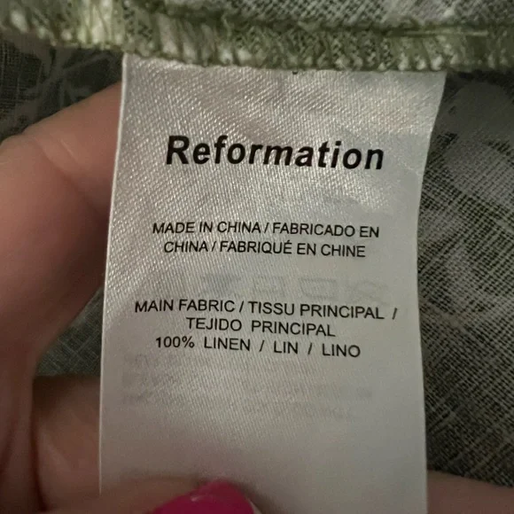 Reformation Floral Linen Casette Dress Women’s 2 - Picture 8 of 10